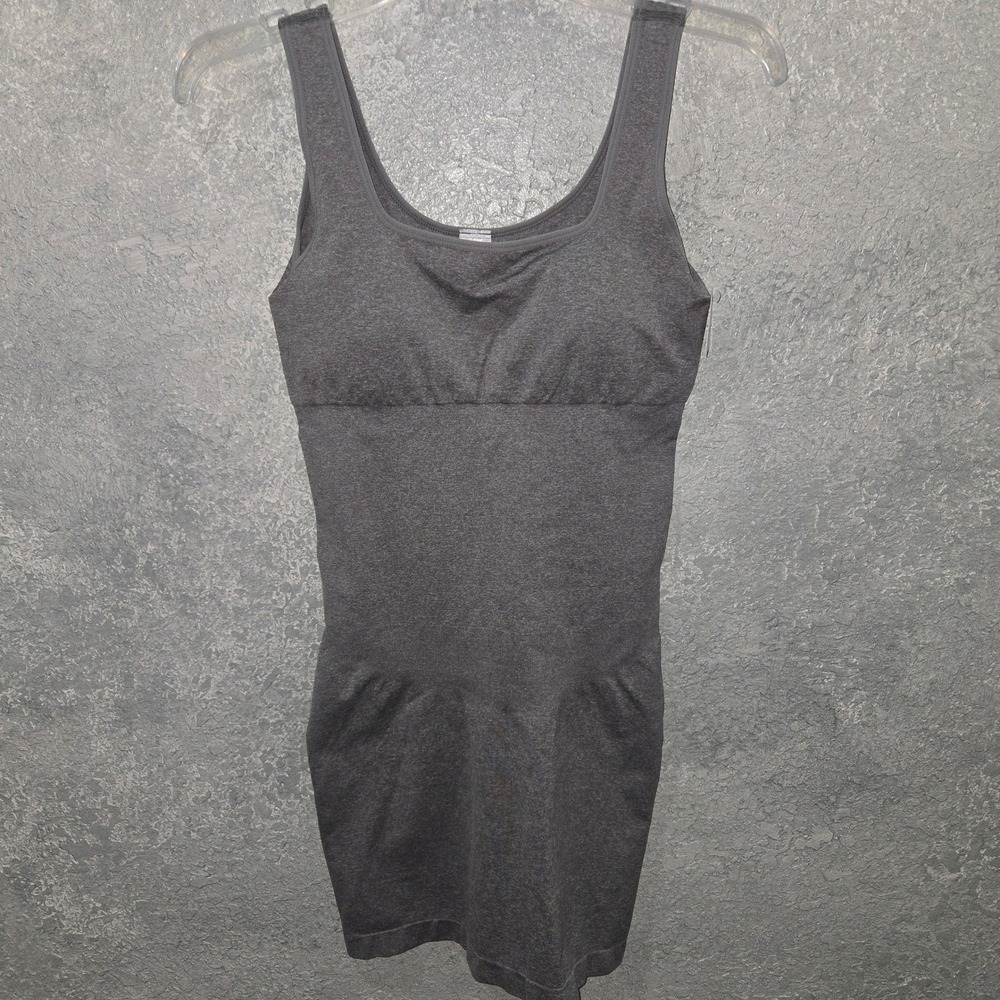 Minibeast Womens Seamless Shelf Bra Tank Top Heather Gray Recycled Fabric Size M